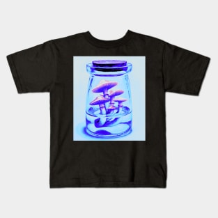 Pink magic mushrooms in a potion bottle - psychedelic Kids T-Shirt